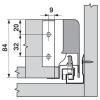 Mocowanie ścianki tylnej TANDEMBOX Blum 03.Z30M000S.04, wys.M 68/96,5mm, szare, komplet